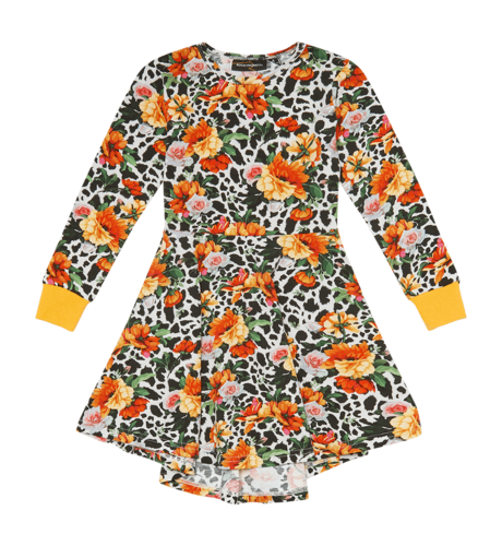 Rock Your Kid Snow Leopard Floral Waisted Dress