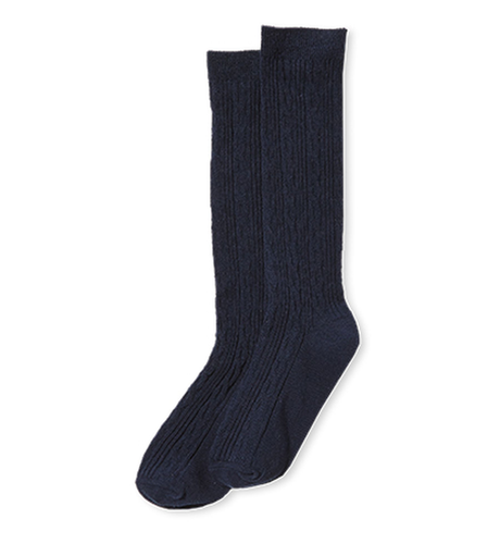 Milky Knee High Socks - Navy