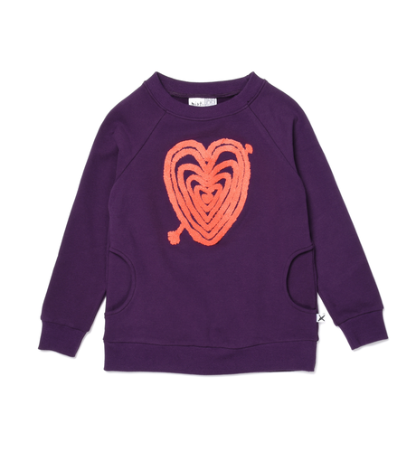 Minti Hearts On Hearts Furry Crew - Grape