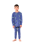 Band of Boys Cheetah Face Repeat Winter PJs - Blue