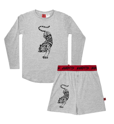 Band of Boys Crouching Tiger Winter PJs - Marle Grey