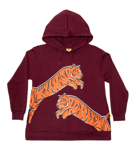 Band of Boys Leaping Tiger A-Line Hood Crew - Maroon