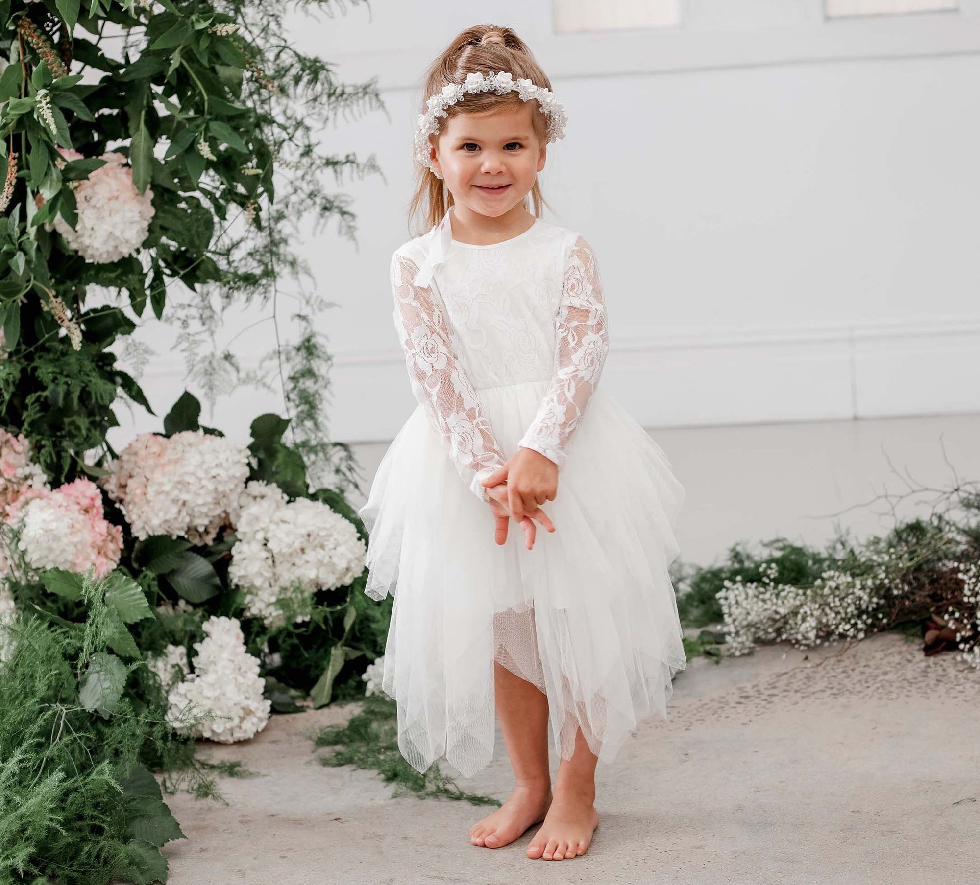 Designer Kidz Sophie Lace Bodice Tutu Dress - Ivory - CLOTHING