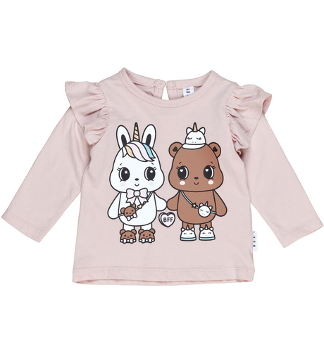 Huxbaby Furry Friends Frill Top - Rose