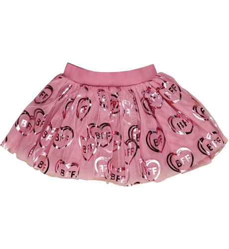 Huxbaby Bff Heart Tulle Skirt - Bubblegum