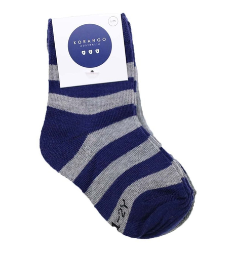 Korango Essentials Socks 3pk - Charcoal/Navy