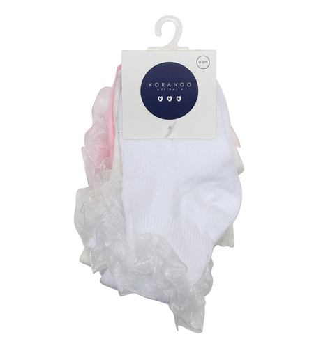 Korango Essentials Frill Socks 3pk