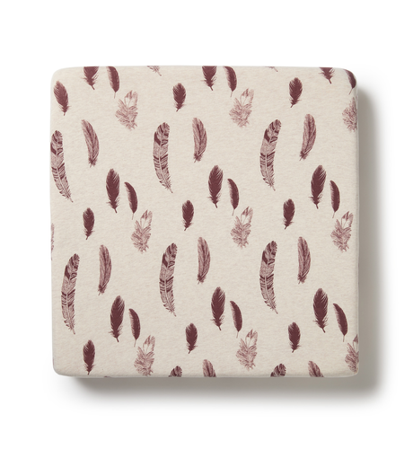 Wilson & Frenchy Organic Fitted Cot Sheet - Falling Feathers