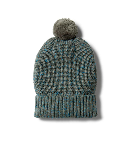 Wilson & Frenchy Knitted Hat - Dusty Olive Fleck