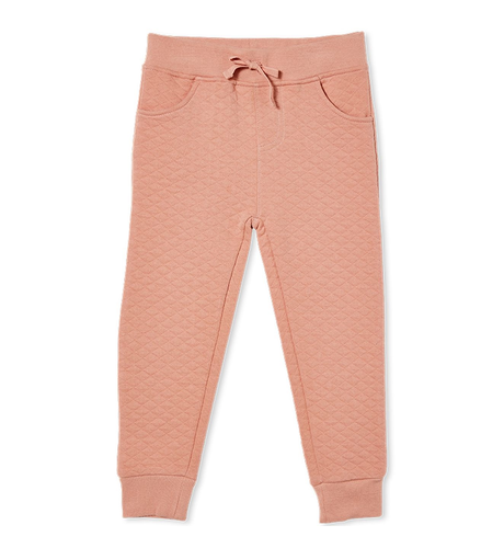 Milky Quilted Track Pants - Blush