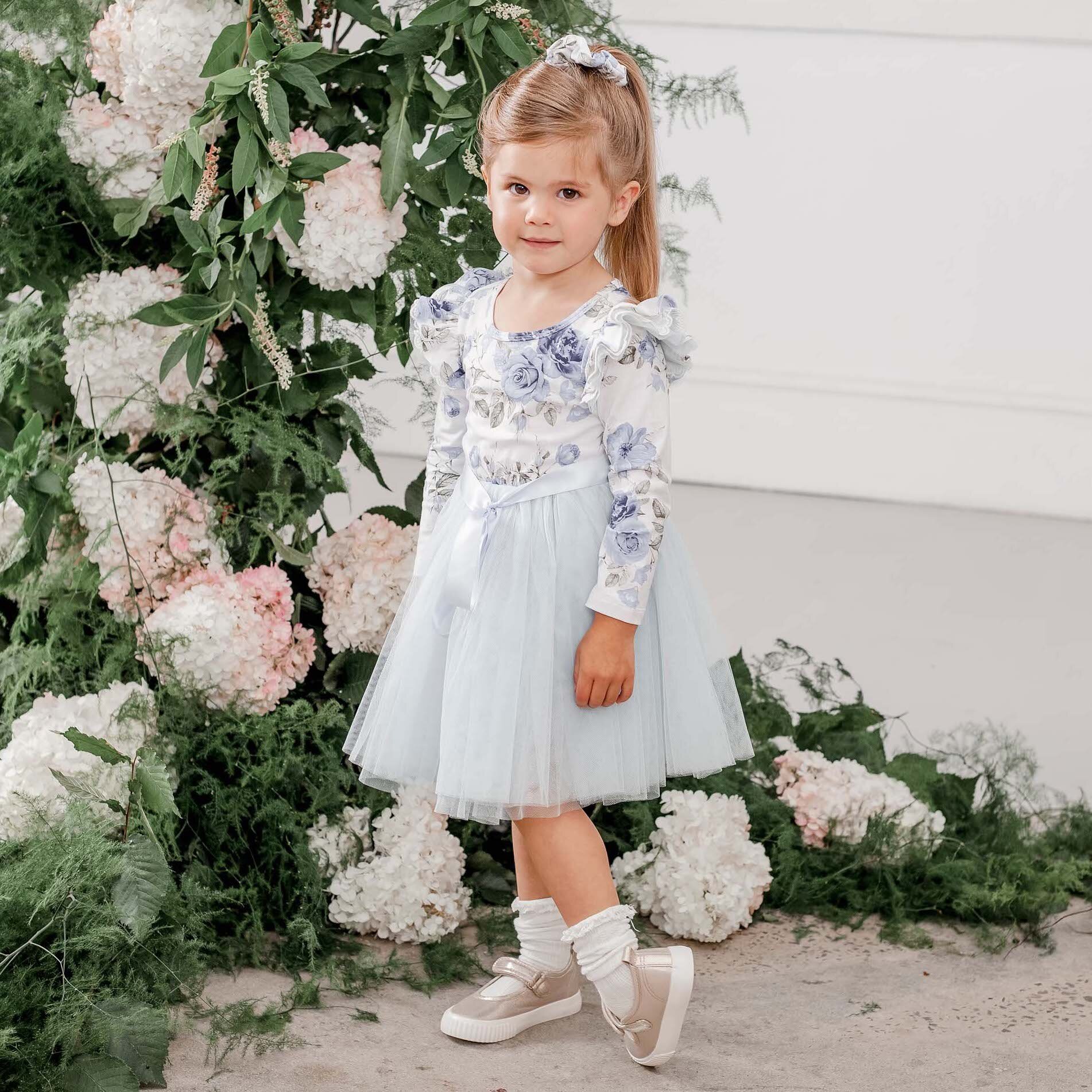 Designer Kidz L S Audrey Tutu Dress Dusty Blue CLOTHING GIRL Girls Dresses Kids Clothing NZ Shop Online Kid Republic W21 Designer Kidz D3 WINTER
