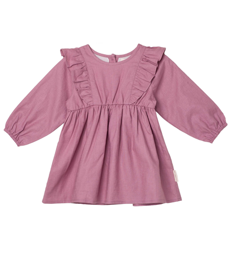 Designer Kidz Harper Ruffle Baby Dress - Nostalgia Rose