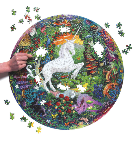 Unicorn Garden 500pc Round Puzzle