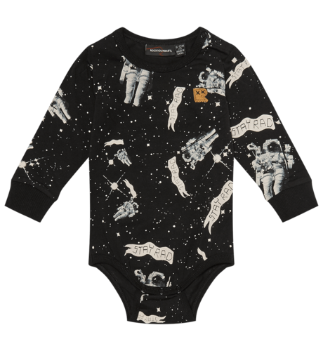 Rock Your Baby Stay Rad Spaceman Bodysuit - Black