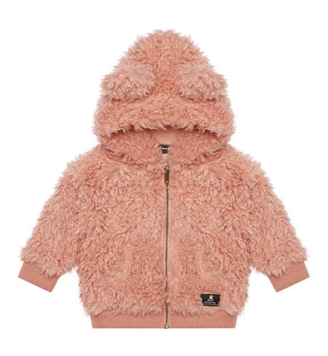 Rock Your Baby Pink Sherpa Baby Bear Hoodie