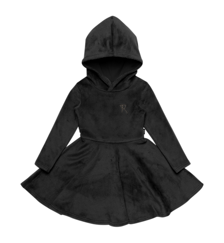 Rock Your Kid Black Hooded Waisted Dress