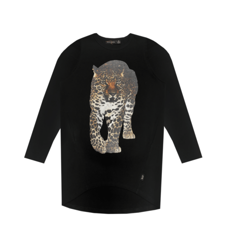 Rock Your Kid Leopard Batwing Dress - Black