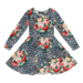Rock Your Kid Blue Leopard Floral Waisted Dress