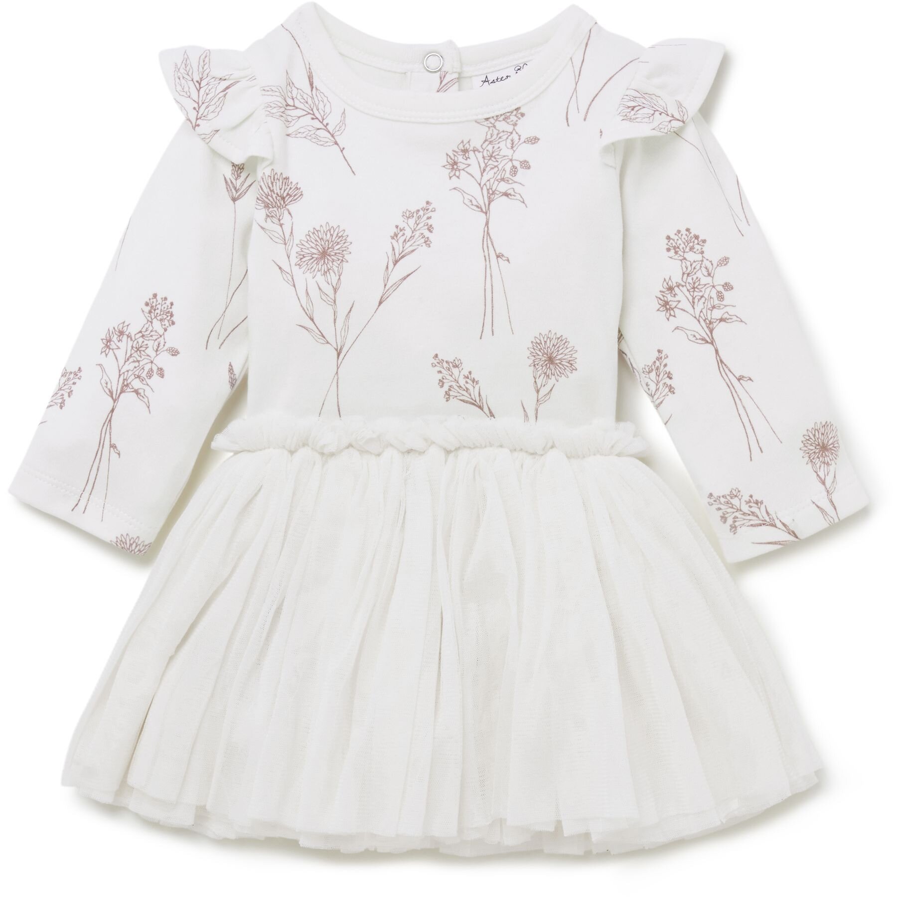 Aster & Oak Wildflower Tutu Dress - Cloud Dancer - CLOTHING-BABY 