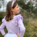 Little Hearts L/S Double Frill Leotard High Back - Lilac
