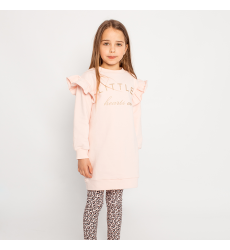 Little Hearts Logo Jumper Dress - Blush