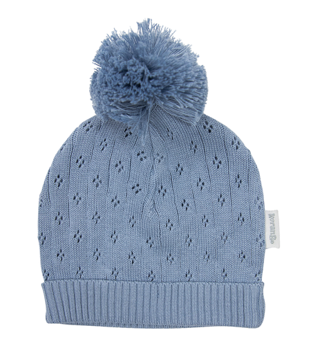 Korango Organic Baby Knit Beanie - Blue