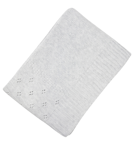 Korango Organic Baby Patch Knit Blanket - Grey