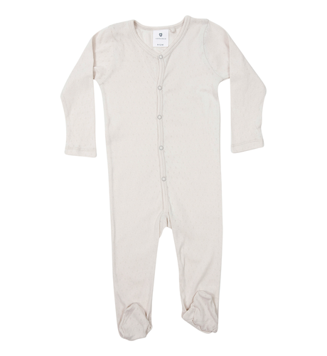 Korango Organic Pointelle Romper - White Sand