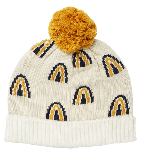 Acorn Rainbow Beanie Oatmeal/Navy