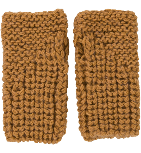 Acorn Traveller Fingerless Mittens Caramel