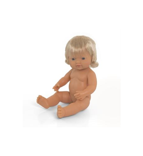 Miniland Doll Caucasian Blond Girl - 38cm (Undressed)