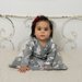 Merino Kids Sleep Gown - Light Grey Foraging Friends