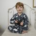 Merino Kids PJs - Dark Slate Foraging Friends