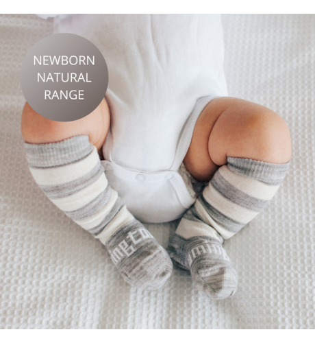 Lamington Merino Baby Knee High Socks - Pebble