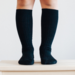 Lamington Merino Child Rib Knee High Socks - Black