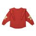 Paper Wings Relaxed Fit Frilled Sweater - Vintage Red Marle/Gold