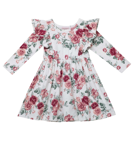 Designer Kidz Audrey Floral Hazel Dress L/S - Tea Rose - CLOTHING-GIRL ...