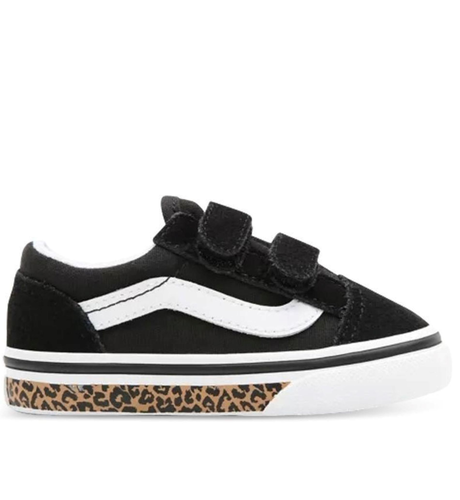 Vans Toddler Old Skool V Animal Sidewall - Leopard/Black