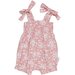 Huxbaby Floral Shirred Bubble Romper - Dusty Rose