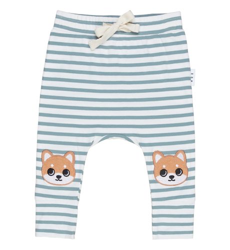 Huxbaby Shiba Stripe Drop Crotch Pant - Off White + Surf Stripe