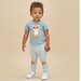 Huxbaby Shiba Stripe Drop Crotch Pant - Off White + Surf Stripe