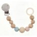 Hess-Spielzeug Pacifier Chain - Pink/Blue/ Natural