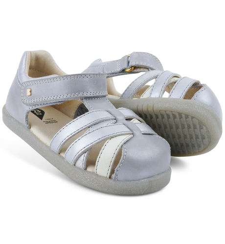 Bobux iWalk Cross Jump Sandal - Silver Pearl + Silver