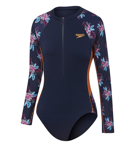 Speedo Teens L/S Paddlesuit - Blossom/Navy