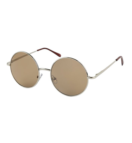 Unity Teens Retro Vintage Sunglasses - Silver/Brown