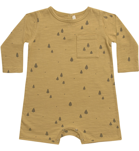 Rylee + Cru Dash Romper - Gold/Trees