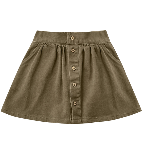 Rylee + Cru Button Front Mini Skirt - Olive