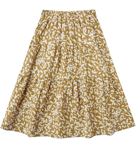 Rylee + Cru Dolly Midi Skirt - Ditsy Floral/Gold