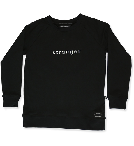 Hello Stranger Stranger Raglan Crew - Black