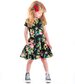 Rock Your Kid Black French Floral Waisted Dress